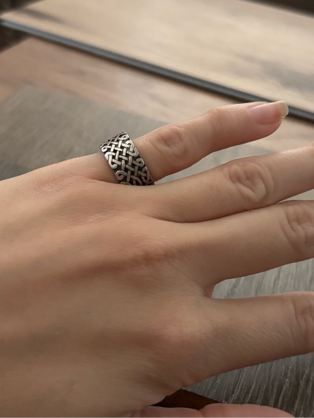 Textured Silver Celtic Knot Ring